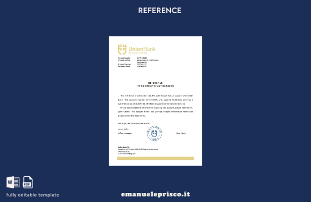 modello di riferimento della Liechtenstein Union Bank in stile verificato